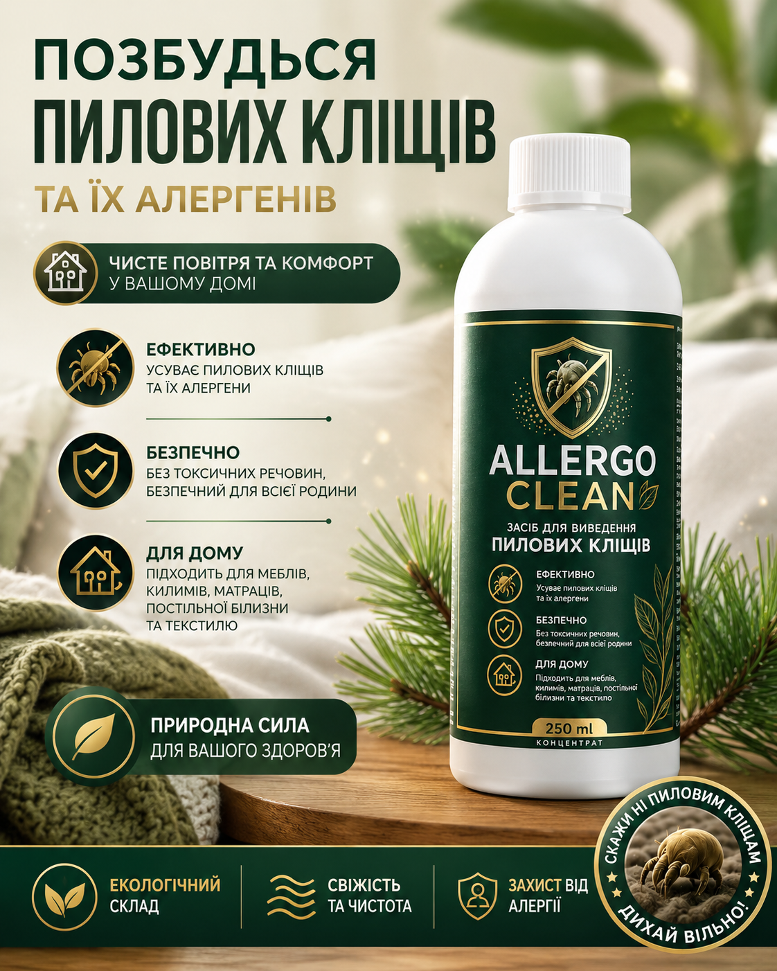 ALLERGO CLEAN — засіб для обробки домашнього текстилю